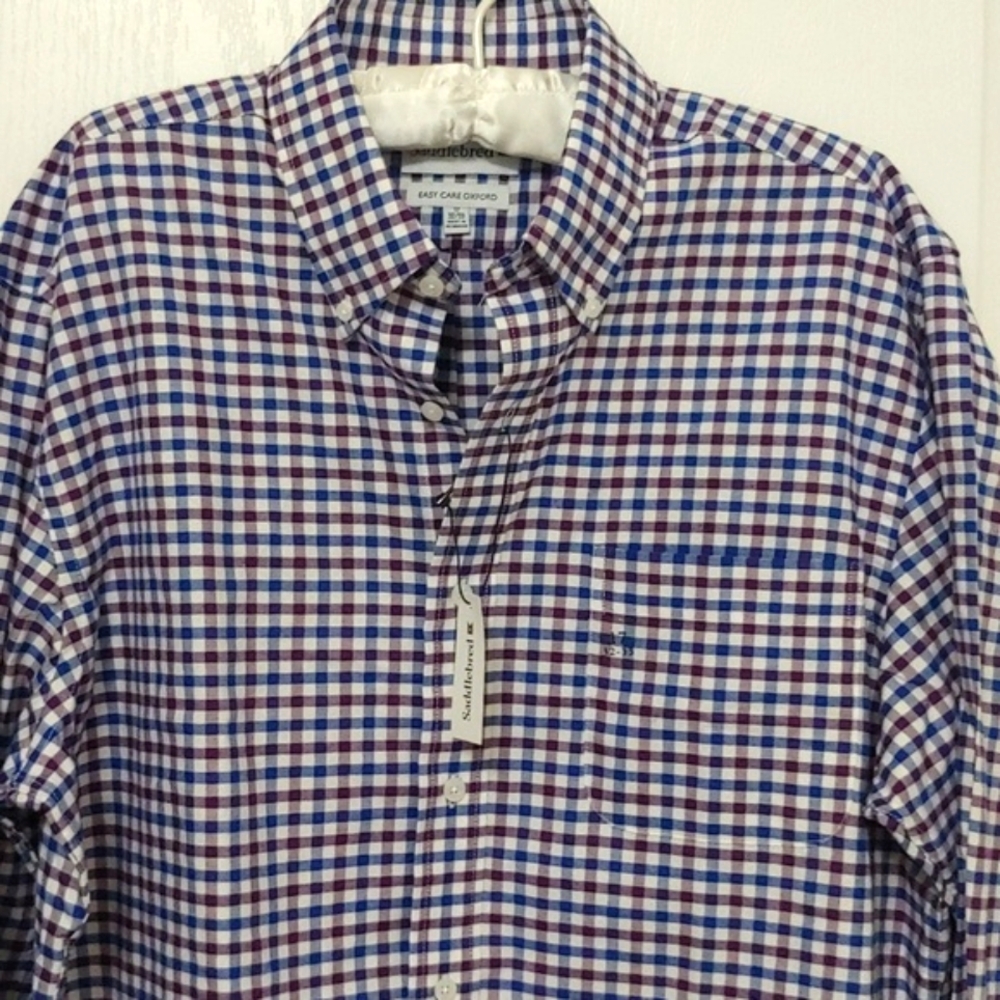 Saddlebred Harvest Plum Easy Care Oxford Shirt. Size Large. NWT $45